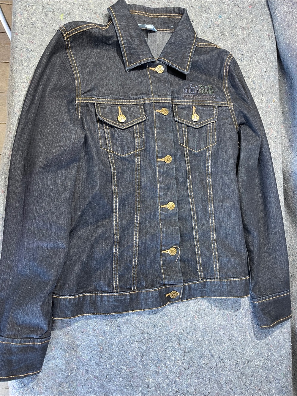 Denver Hayes Dark Blue Denim Jacket with Contrast Stitching